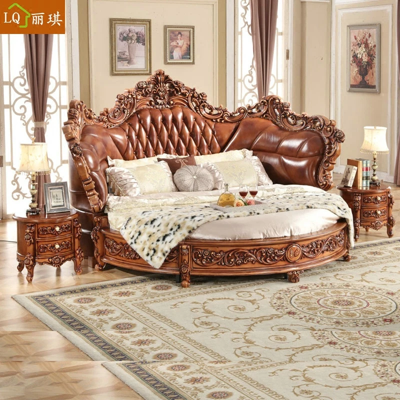 Микрофибра кожа ручная резьба кровать 8862|Наборы для спальной| |