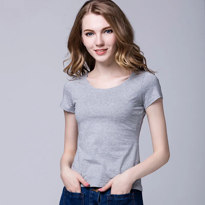 

2020 New Summer Women 100% Cotton Short Sleeve Tshirts Fashion High Quality Ladies T-shirts