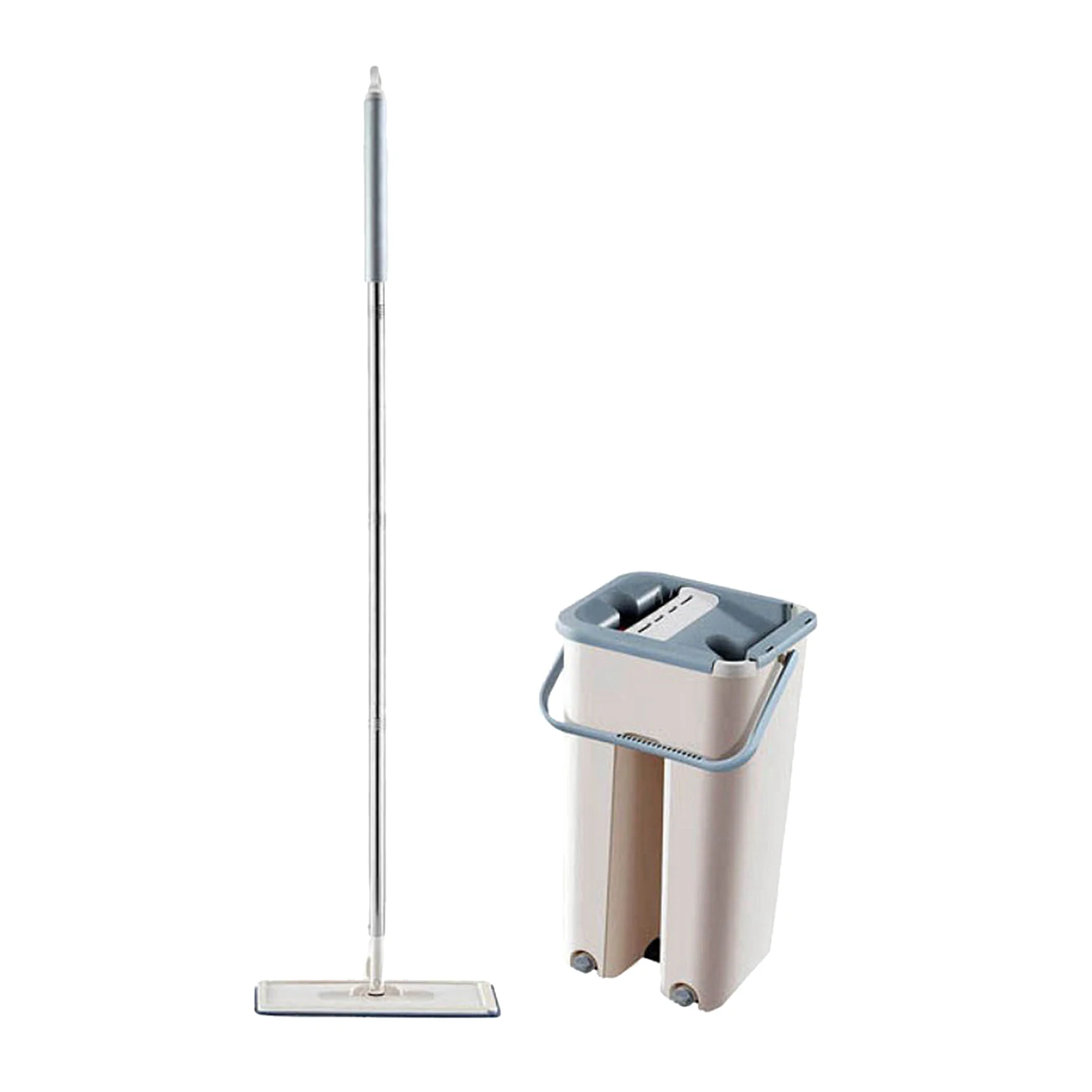 

Microfiber Flat Floor Mop Automatic Spin Cleaning Cloth & Bucket Lightweight