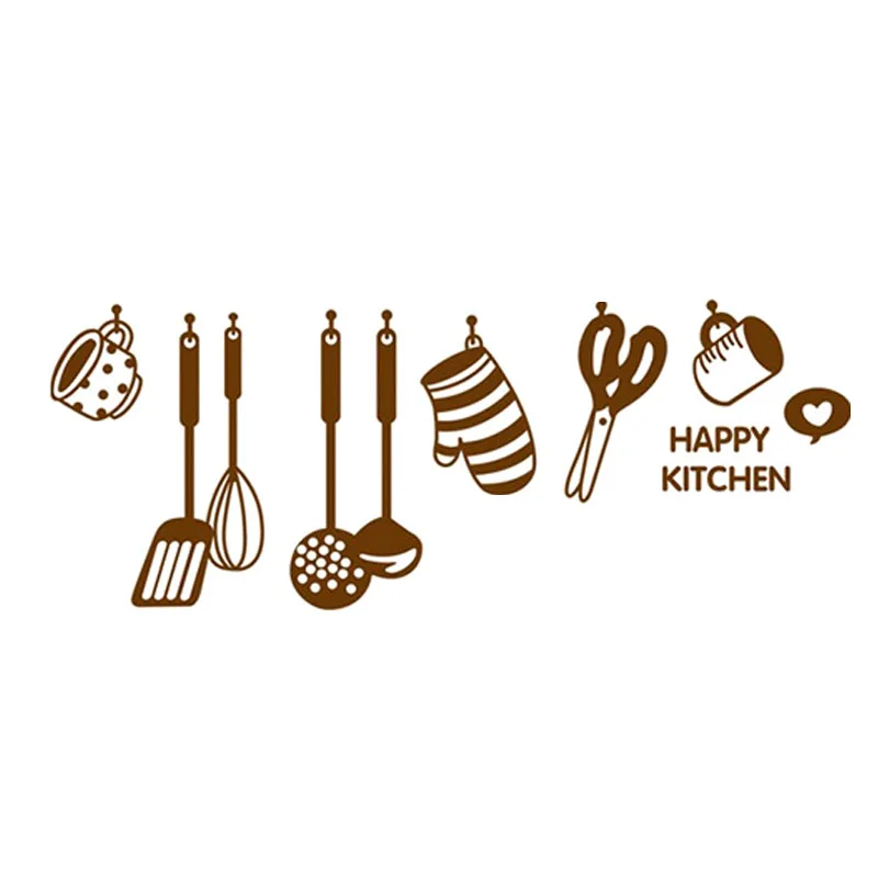 DIY Съемная Наклейка на стену Happy kitchen виниловые наклейки для домашнего декора