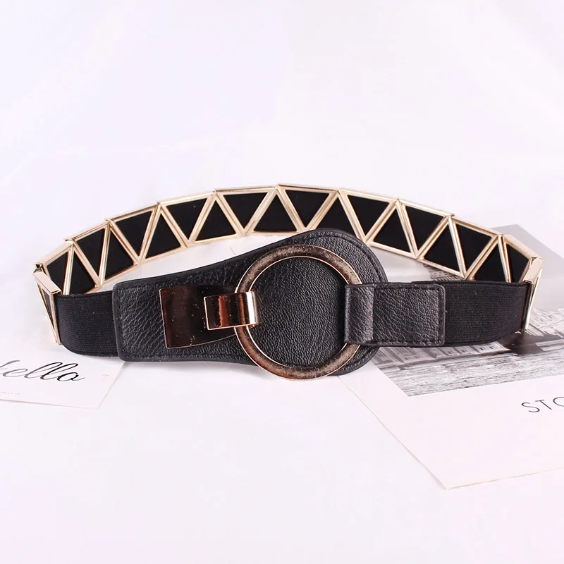 

Metal triangle decorate fashion Women belt Elastic elasticity Waist seal