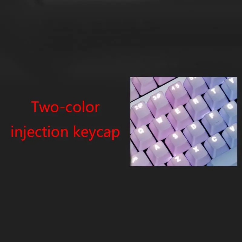 

1 Set Replaceable PBT Keycaps 87 104 108 Transparent Lettering Keys Double Shot