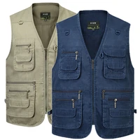 spring summer mens thin multi pocket vest sleeveless jackets male casual loose fishing photography plus size vest waistcoat