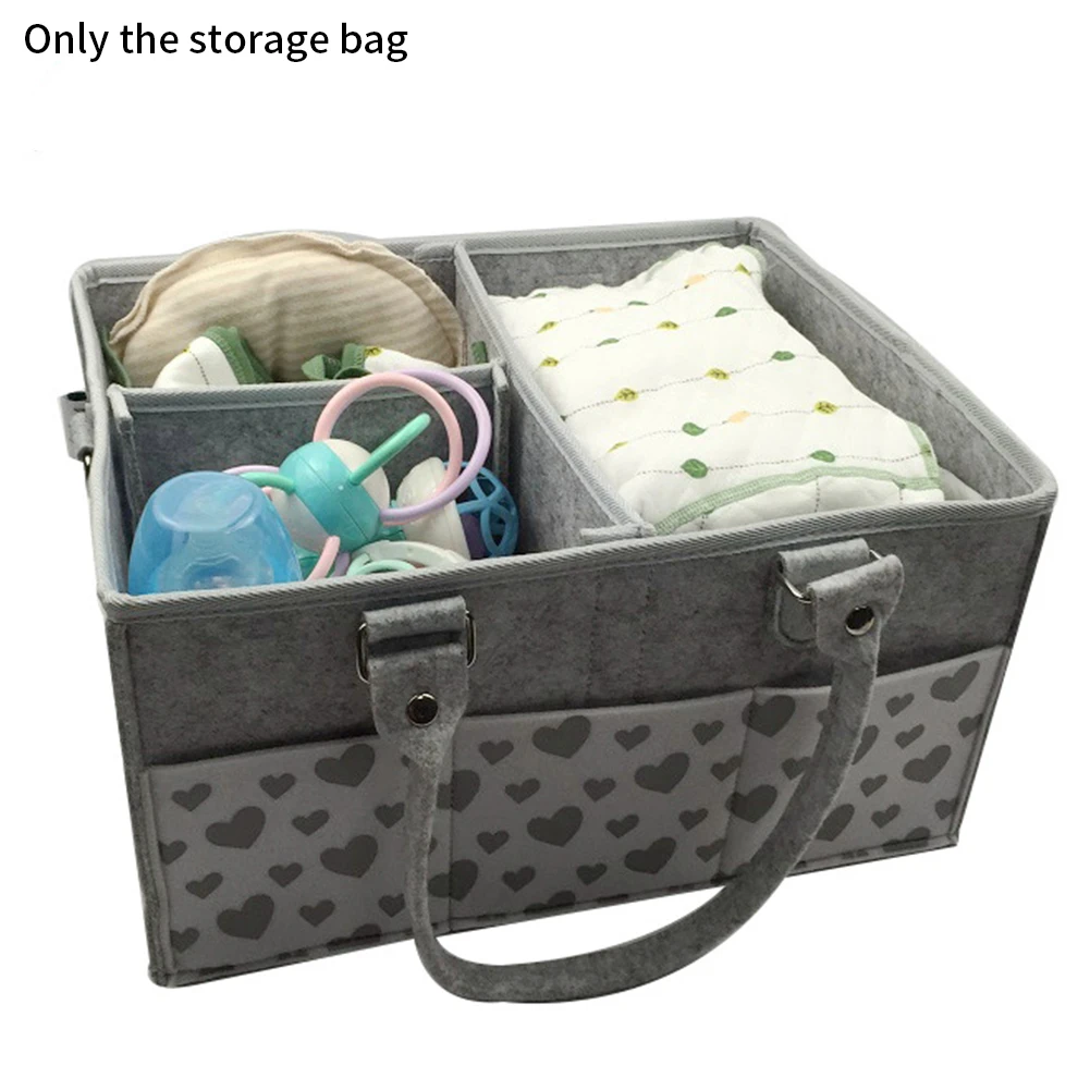 

Detachable Foldable Felt Baby Diaper Bag Travel Portable Multifunction For Mummy Nappy Organizer Car Nursery Storage Carrier