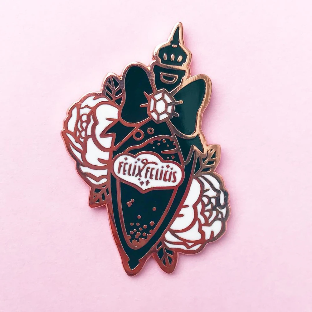 

Lucky Potion Cute Bow Bottle Hard Enamel Pin Fantasy Magic FelixFelicis Brooch White Flowers Plant Metal Badges Accessories