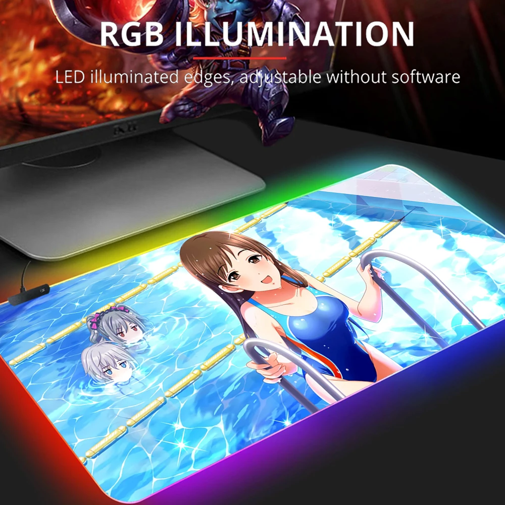 

Rubber THE iDOLM STER Ranko Kanzaki Mouse Pad Laptop Gamer RGB Mousepad Anime Antislip Mat Keyboard Desk Mat For OverwatchCS GO