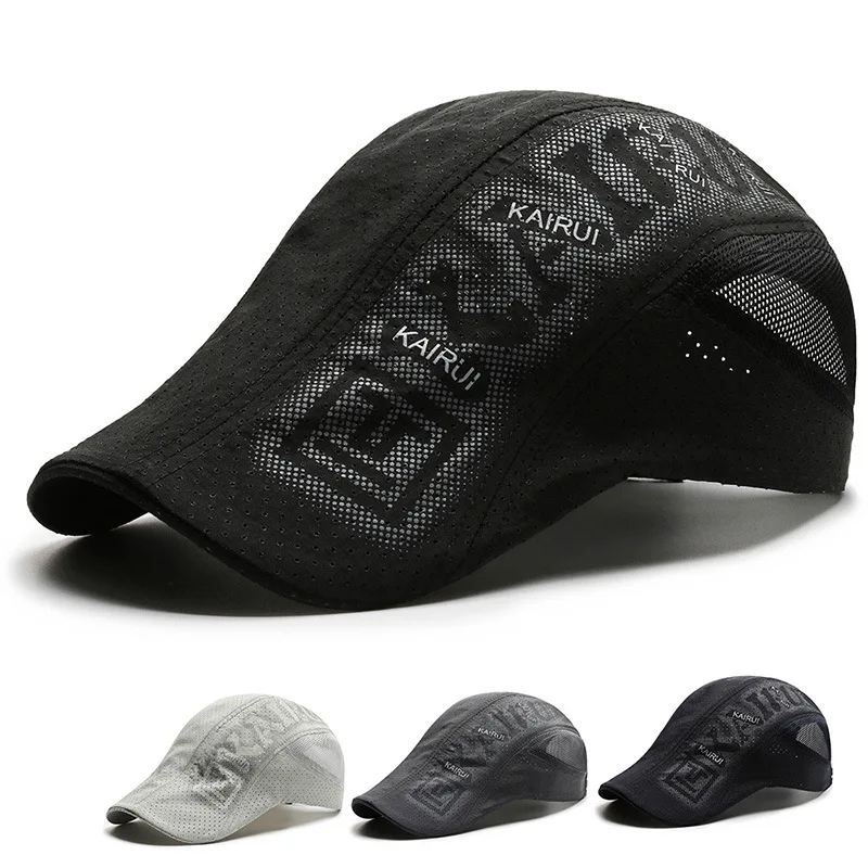

New Fashion Style Men's Peaked Cap Quick-Drying Breathable Sun Hat Outdoor Adjustable Hat