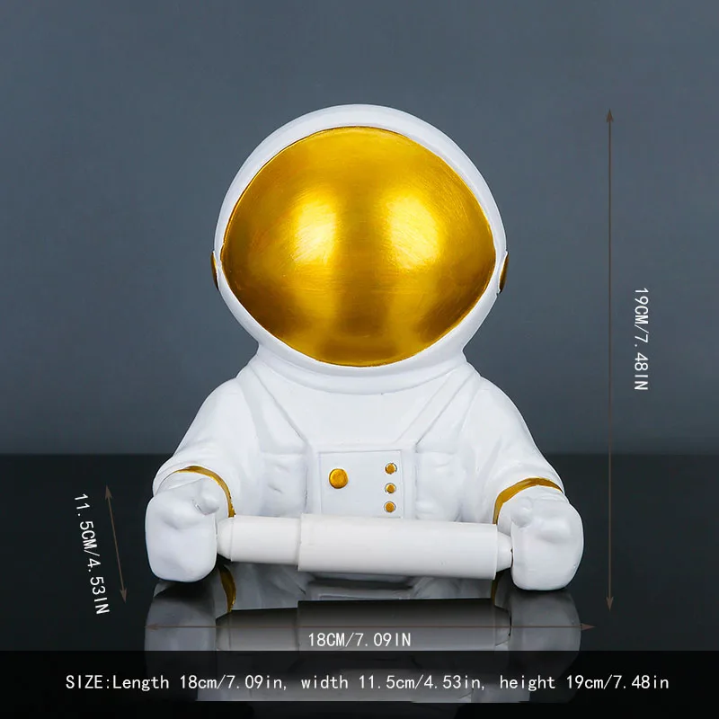

European-style simple modern style creative astronaut tissue holder cartoon bathroom wall-mounted resin tissue storage box