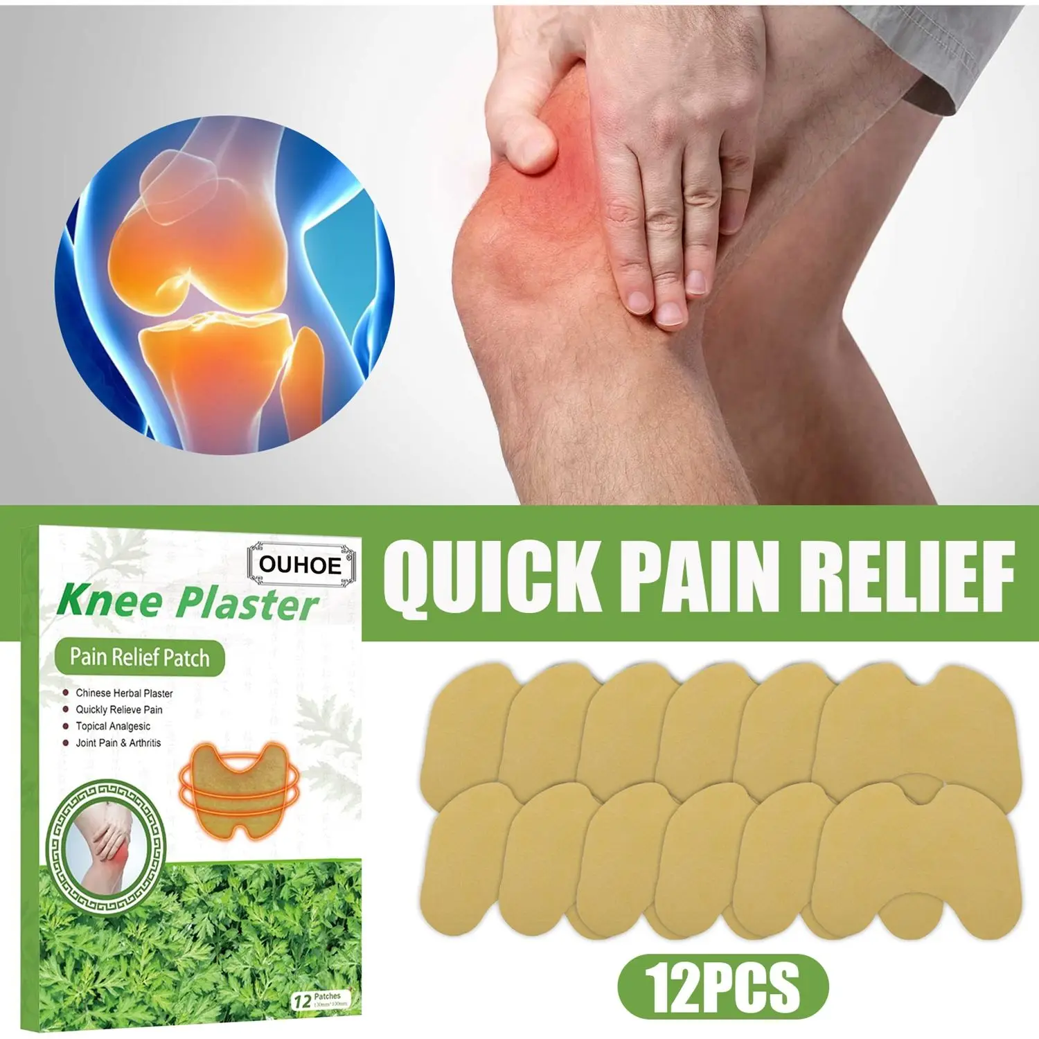 

Arthritis Patch Health Care Ginger Extract Knee Sore Pain Relieving Plaster Wormwood Joint Ache Sticker Rheumatoid