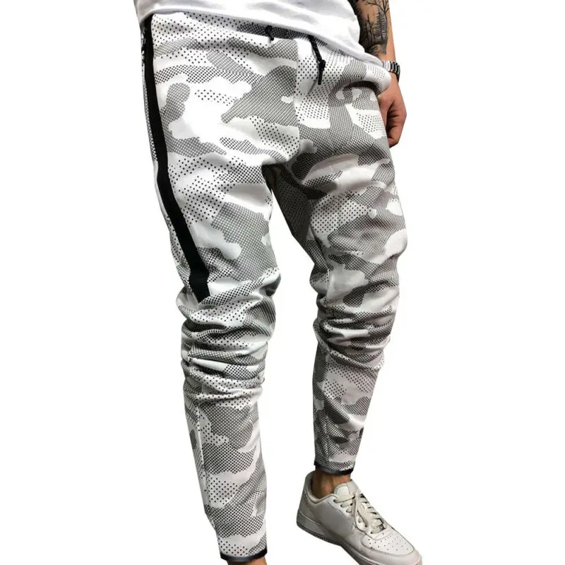 Мужские модные спортивные камуфляжные брюки карго прямые облегающие