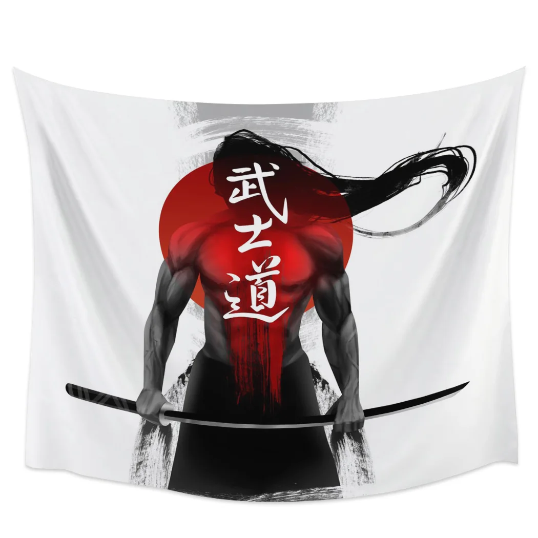 

Bushido, самурайский настенный гобелен, искусственный коврик для йоги, украшение для дома