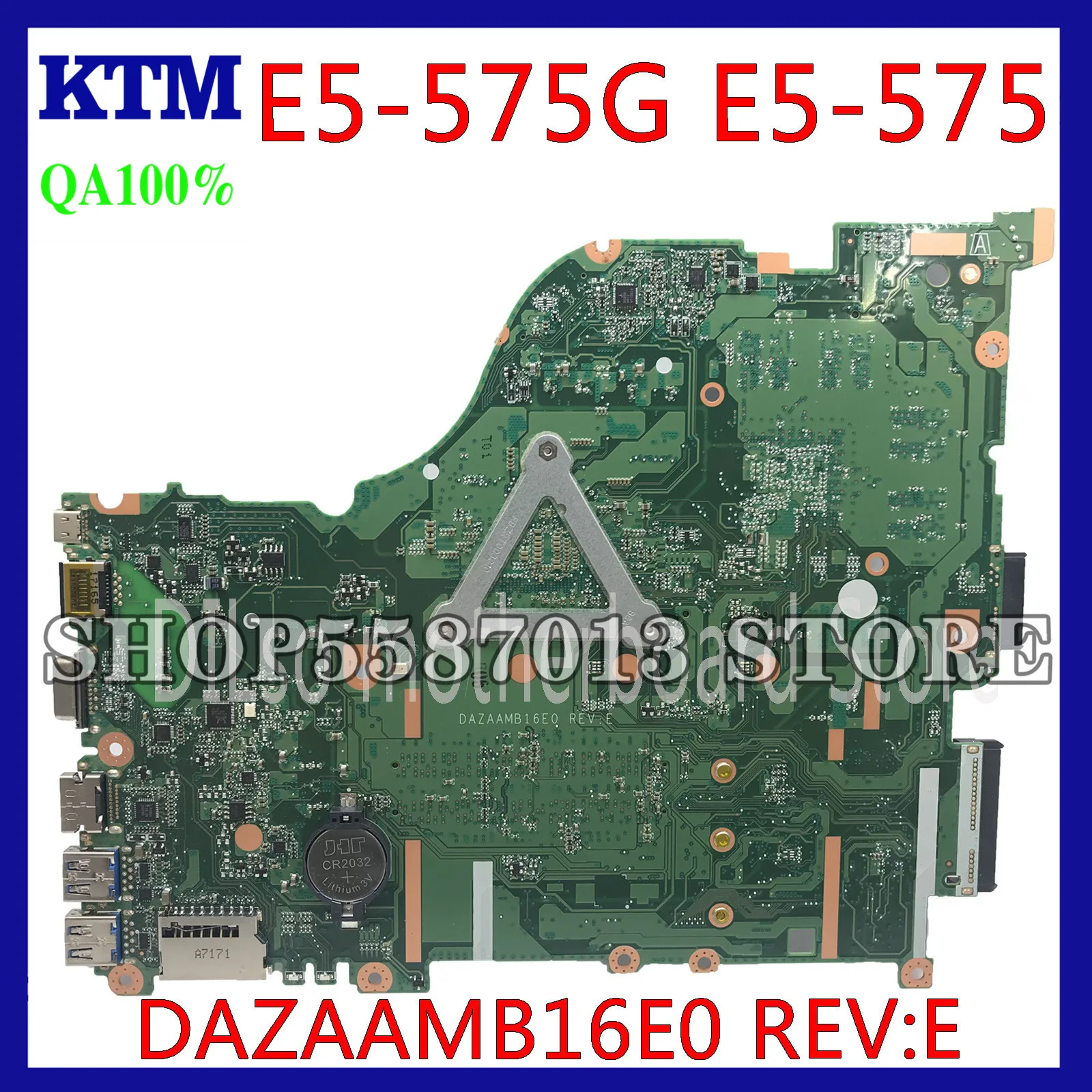 

KEFU E5-575G Mainboard For Acer Aspire E5-575 E5-575G E5-574 F5-573 Motherboard I5-7200U CPU DAZAAMB16E0 Test original 100%
