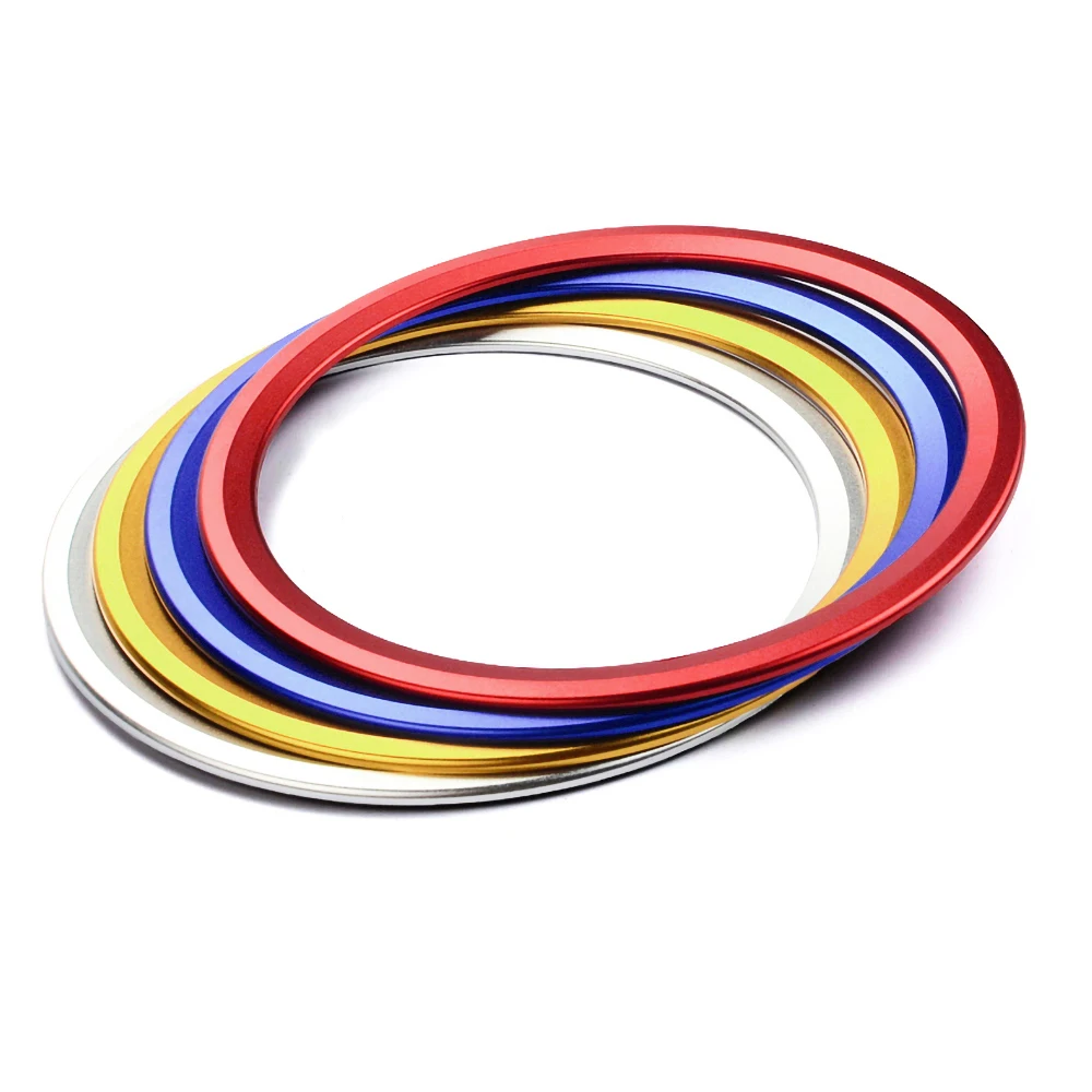 Синее металлическое автомобильное кольцо на руль для Jaguar E PACE F TYPE XF XE стикер