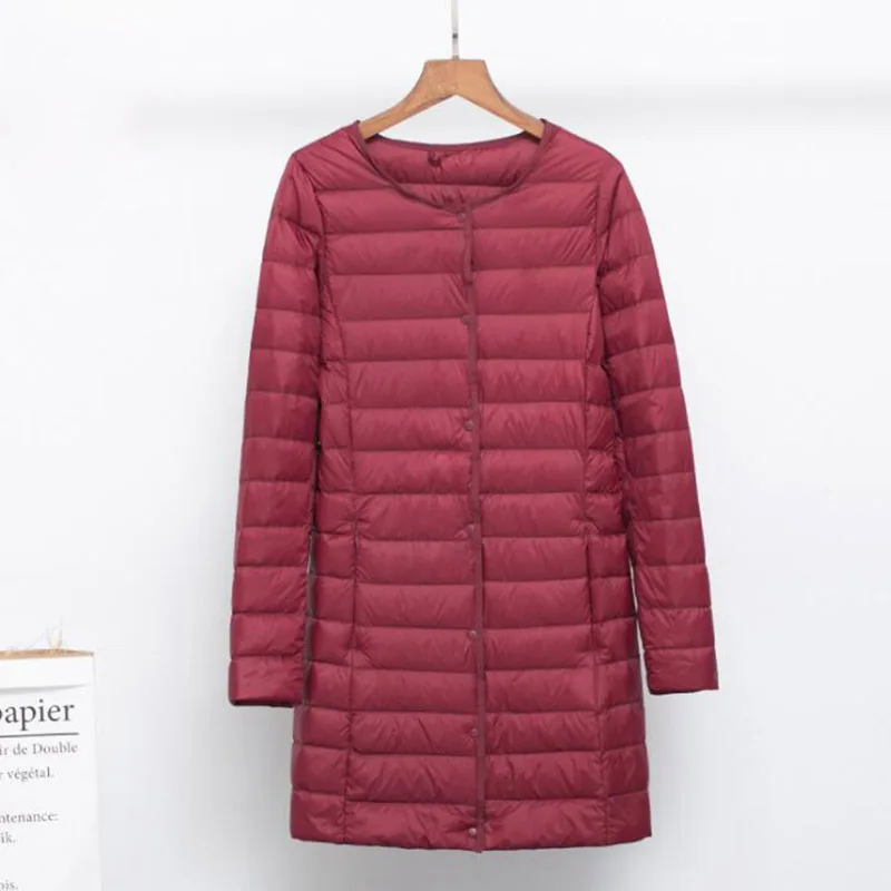 Женский пуховик на утином пуху SEDUTMO длинный Повседневный светильник размера плюс