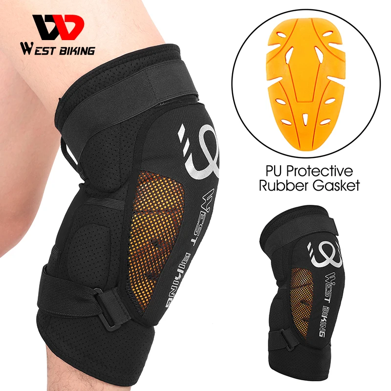 

WEST BIKING Knee Pads Cycling Protector With PU Rubber Pad Physical Filling Running Basketball Sports Safety Knee Tendon Support