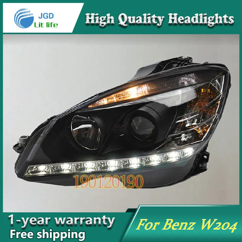 Стайлинг автомобиля для Benz W204 C180 C200 C220 C230 светодиодный ные фары 2007 2010