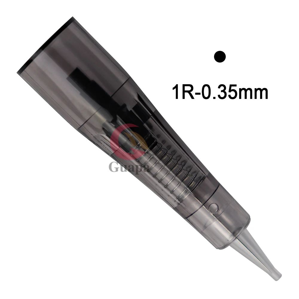 0.35mm 1R Профессиональный 10 шт. одноразовый Перманентный макияж иглы татуировки картридж для перманентного макияжа машина бровей татуировки губ - Габаритные размеры: 0.35mm 1R