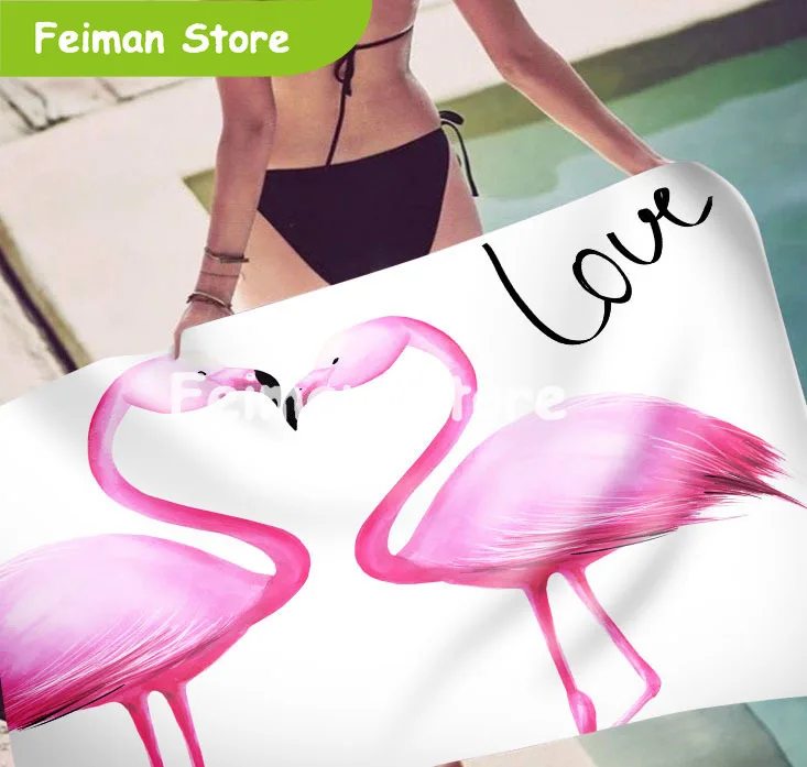 3D цифровая печать Фламинго дизайн Приморский полотенце для пляжа бассейна Новый