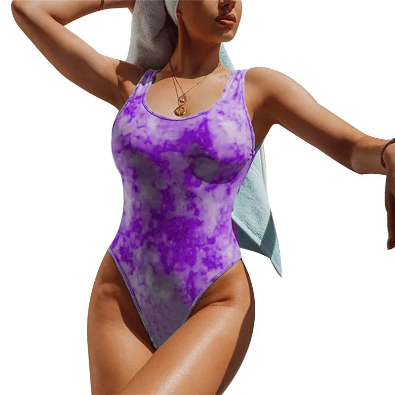 

Women Slim Suspender Jumpsuit Summer Women Creative Random Dyeing Printing Die-up Bodysuits 2020