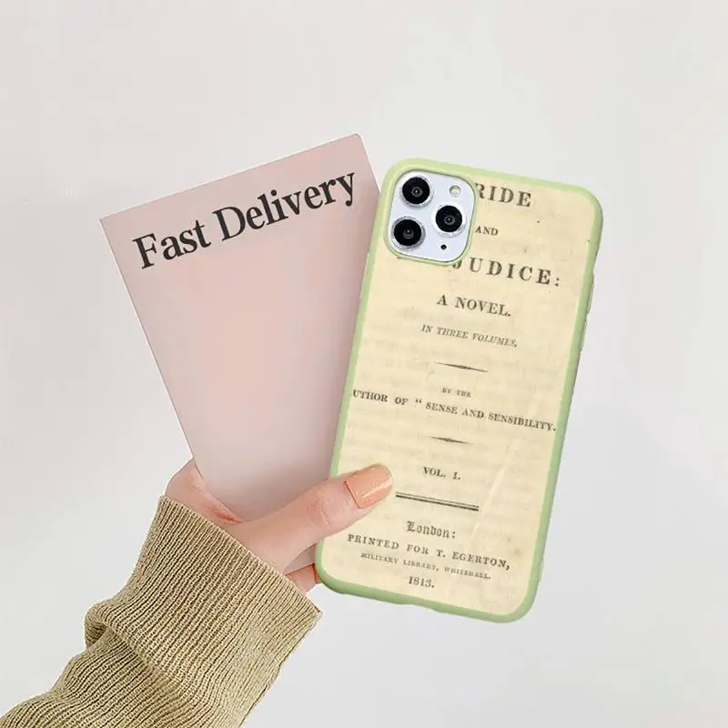 

Pride And Prejudice Jane Austen Phone Case Candy Color for iPhone 11 12 mini pro XS MAX 8 7 6 6S Plus X 5S SE 2020 XR cover