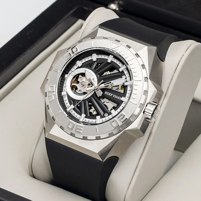 

Trendy Luminous Army Style Watch Personality Large Dial Hollow Automatic Mechanical Watch for Men