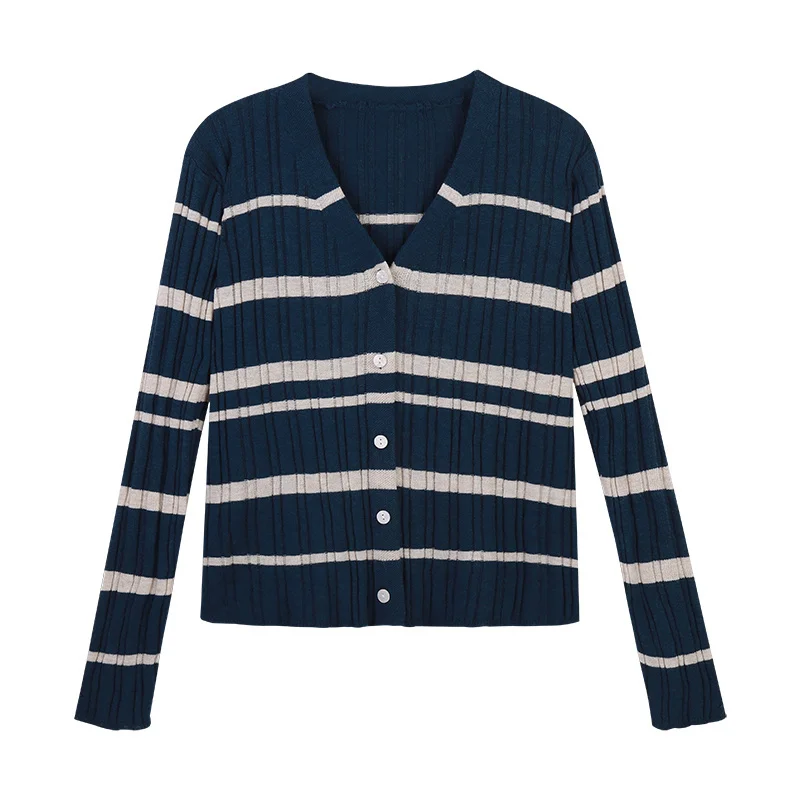 Кардиган Unif в полоску трикотажная одежда женская весенний тонкий маленький