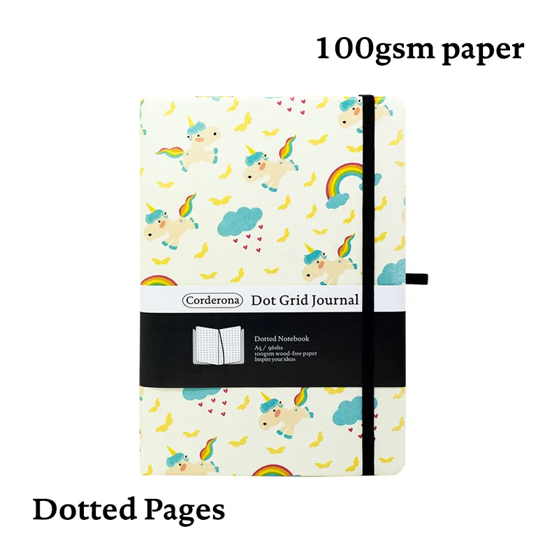 

A5 Rainbow Unicorn Bullet Dotted Journal Hardcover Notebook 100gsm Travel Planner Diary