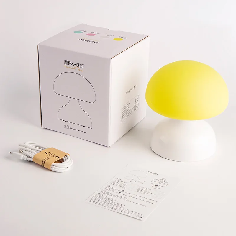 СВЕТОДИОДНЫЙ ночник в виде гриба из мультфильма, USB мощный креативный силиконовый светильник для детской спальни, прикроватная настольная лампа, рождественские подарки для детей
