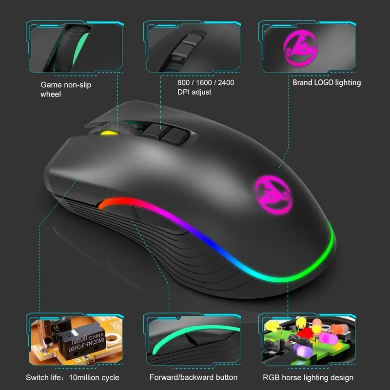 USB Rechargeable Wireless Mouse for Computer Gaming Gamer Bears PC Laptop Optical Cordless Mause Ergonomic Mice | Компьютеры и офис