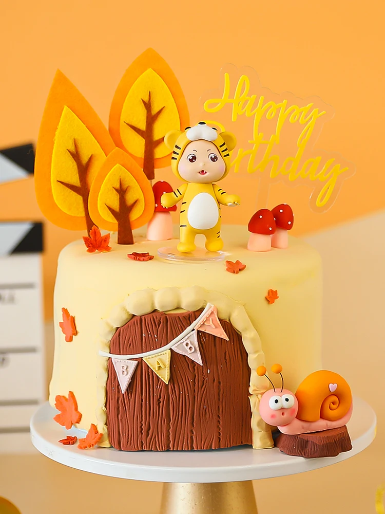 

Tiger Safari Animals Cake Topper Decoration Toys Happy Birthday Cake Topper Woodland Jungle Safari Birthday Decoration Kids