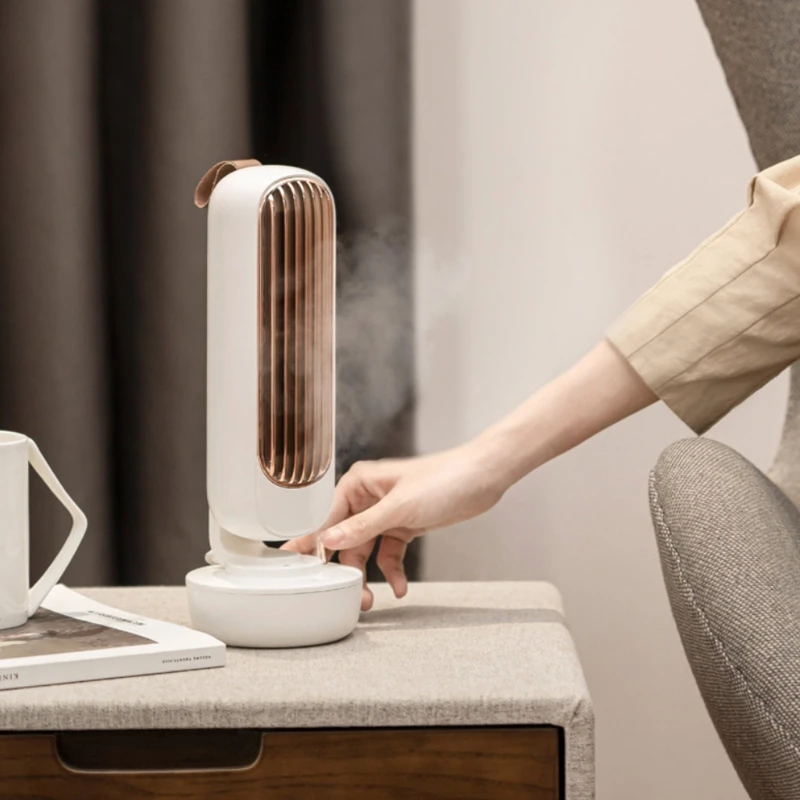 

Humidification Electric Fan Mute Vertical Leafless High Volume Tower Fan Home Office Desktop Retro Water Cooling Fan