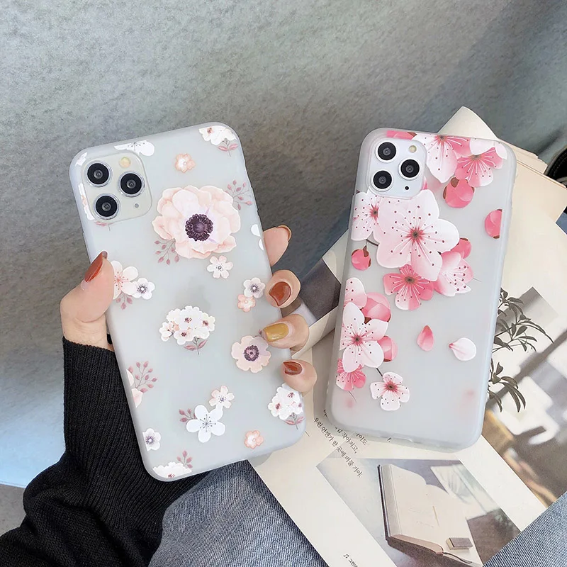 

3D Relief Floral Case For Huawei P40 lite Case Silicon Huawei P20 P30 Pro Plus Mate 30 20 10 Y9 Prime 2019 Y8p Y7p Y8S E Covers