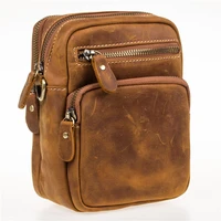 mens waist bags chest vintage genuine leather mens belt bag hip bag men phone purse fanny man brand shoulder bag k3064