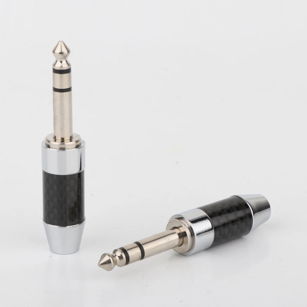 6,35 mm TRS-Adapter, rhodiniert, Kopfhörerstecker, 9 mm Kohlefaser, Hifi, 3,5 mm Kopfhörerkabel-Anschlüsse, AUX-Audio-Adapter – Detail 7