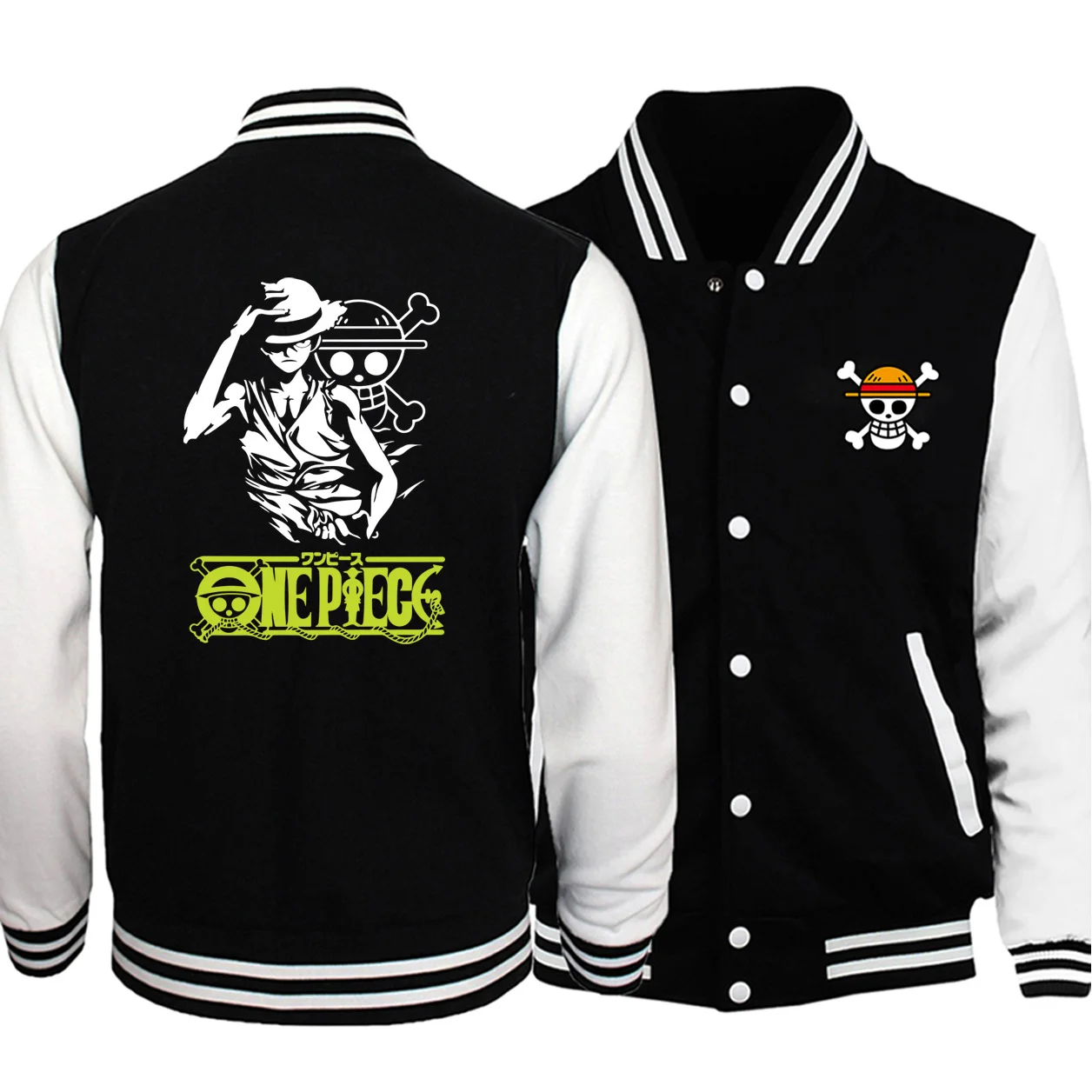

2019 New Arrival Japanese Anime One Piece Luffy Jacket Men Fashion Men Baseball Jackets Fitness Casual Plus Size Men Warm Coat