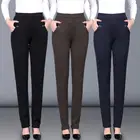 Женские брюки 2020 весна осень размера плюс прямые брюки Тонкий Повседневная Женская обувь обтягивающие брюки; Цвет Черный; Модные джинсы офисные брюки