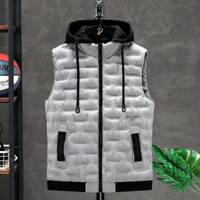 

2021 Hot-selling New Mens Winter Vest Down Vest Men Casual Waistcoat Sleeveless Jackets Men Hooded Vest
