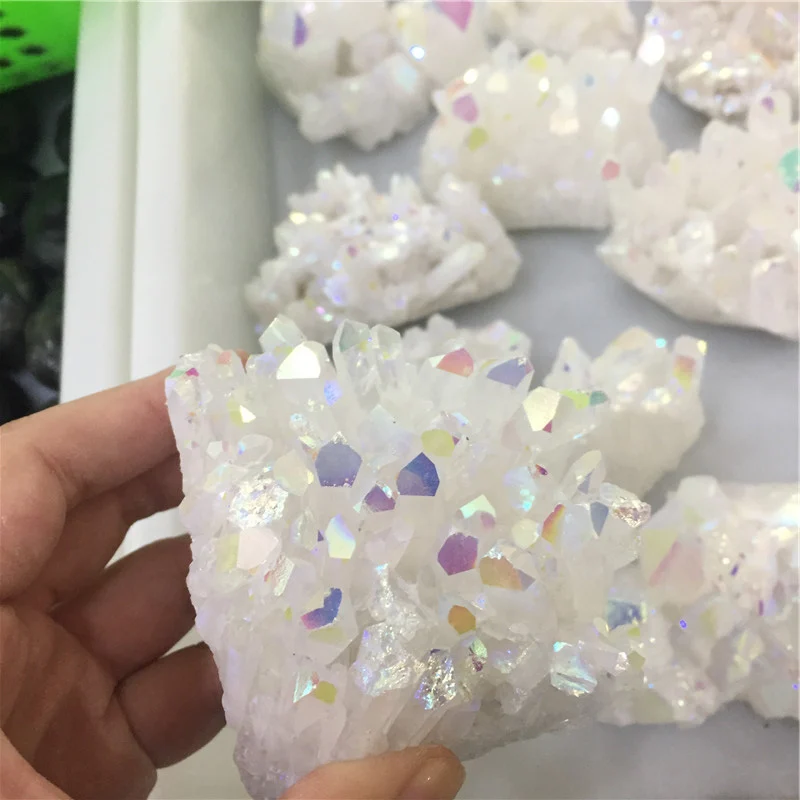 Хит продаж! 50 70 г натуральный белый кластер с кристаллами ангельская Аура