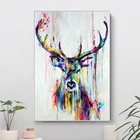 Акварельные животные, поп-стены, холст, принты и плакаты, абстрактный олень, Современная декоративная картина для гостиной, детской