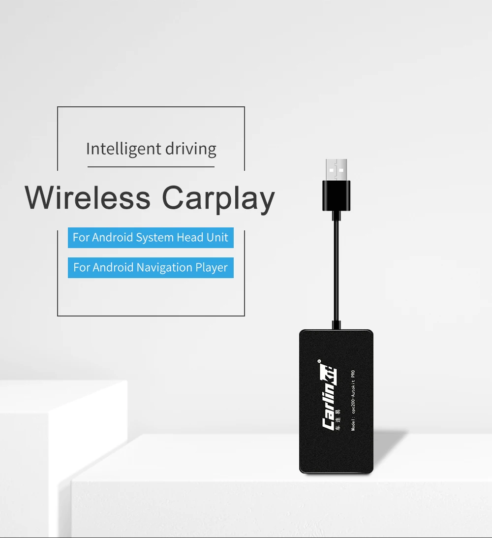 Carlinkit Беспроводная смарт-связь Apple CarPlay Dongle для Android навигационный плеер мини USB Carplay Stick с Android Авто черный
