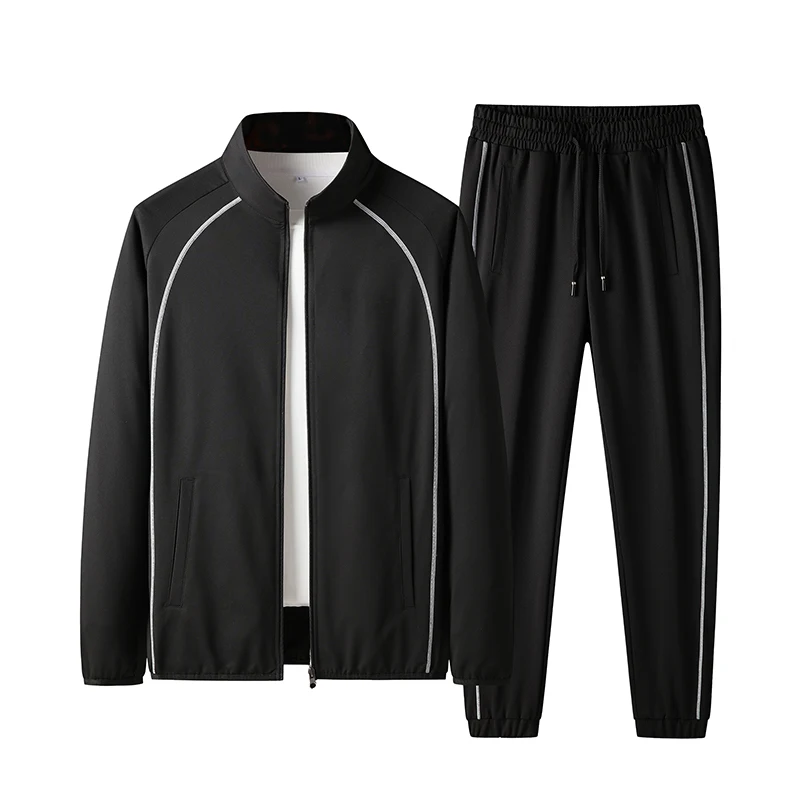 Men'S Sports Suit 2021 Autumn Winter New Korean Cardigan Coat Pants Casual Loose Large 110Kg Handsome Two-Piece Set