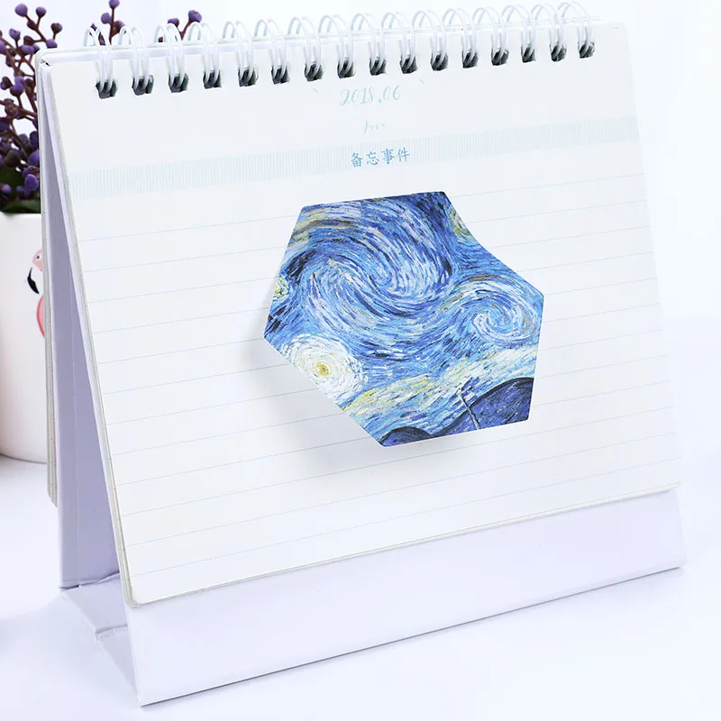 4pcs/lot Van Gogh memo pads Geometry Sticky Note Post It Starry night guestbook stickers Stationery Office School supplies 01927