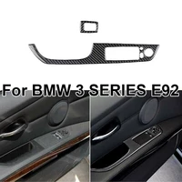 car stickers door window lift switch cover trim carbon fiber for bmw 3 series e92 coupe protection decorative car accessories