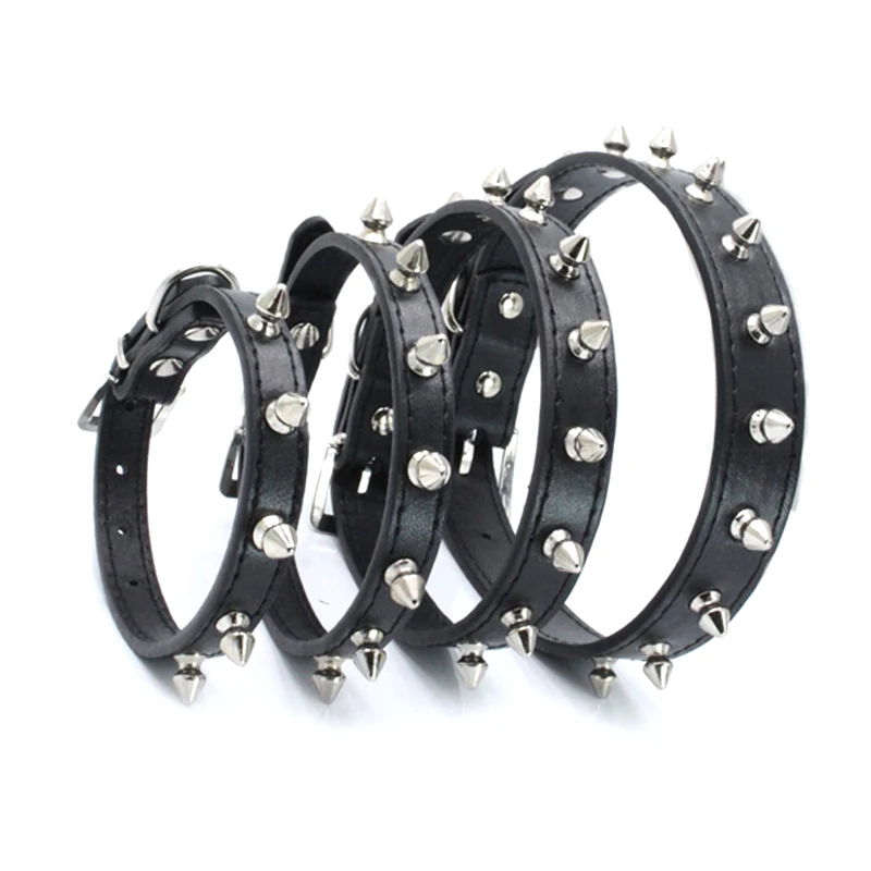 Светодиодные ошейники для собак из искусственной кожи с шипами ошейник