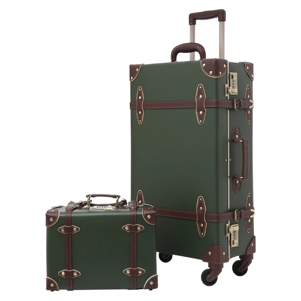 Чемодан из искусственной кожи набор для переноски багажа винтажный чемодан на