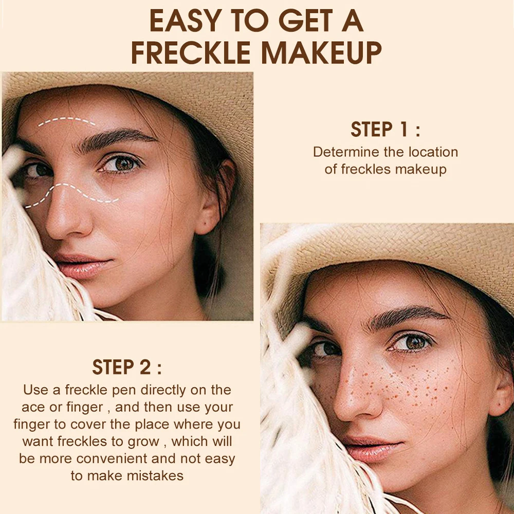 

4 Colors Waterproof Face Freckle Pen Eyeliner Face Makeup Concealer Pen Natural Freckles Concealer Pen Soft Smooth Freckle Pen