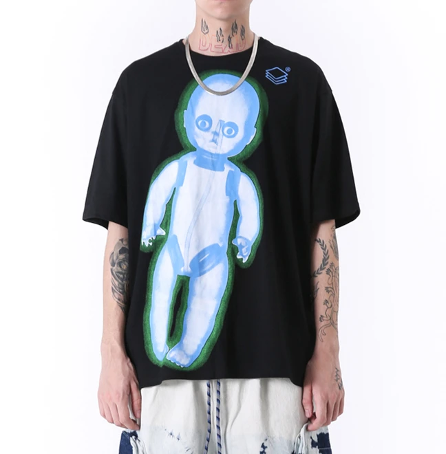 Футболка в стиле хип-хоп с принтом игрушечной куклы Мужская Уличная толстовка