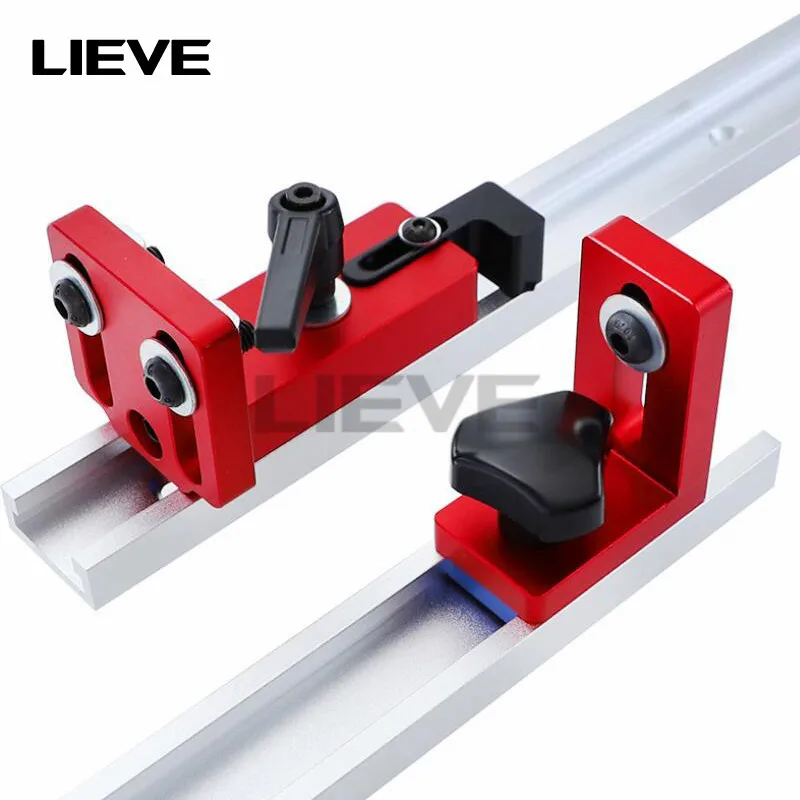

Fixed T-Slot Miter Track Stop Locator Sliding Brackets Woodworking Rail Retainer Chute Backing Connector Wood Working Tool