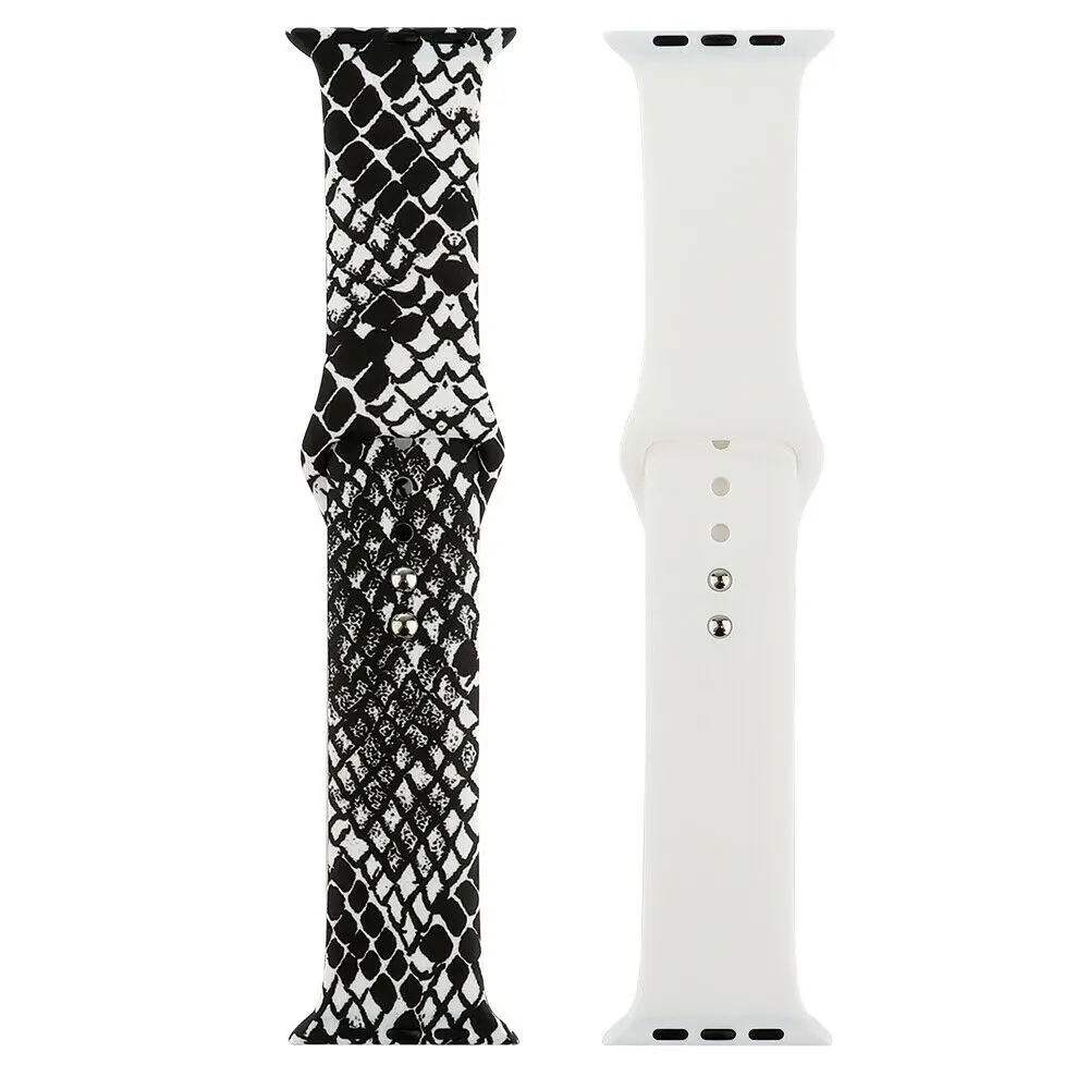 NO.35 Сменный спортивный ремешок для Apple Watch Band 5, 4, 44 мм, 40 мм, силиконовый браслет с цветочным принтом для iWatch Series 3, 2, 1, 42 мм, 38 мм - Цвет ремешка: NO.35