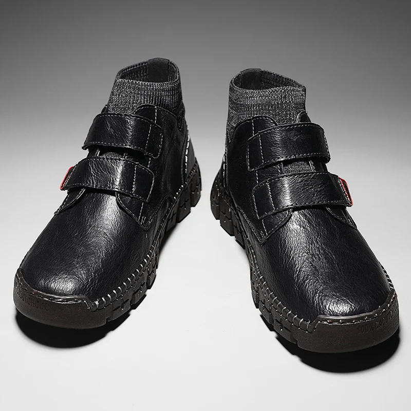 

men leather shoes winter 2020 ankle boots men Handmade leather boots classic fashion man casual shoes Designer sneakers 39-48